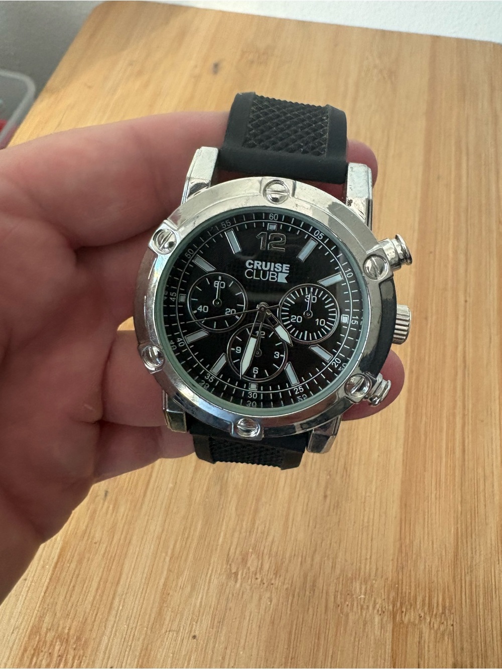 Cruise Club Men's Black Sport Chronograph Watch